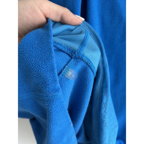Lululemon Women’s Fleece Shirt Size 4 Reflective Lace Raglan Running Blue White - Picture 7 of 9